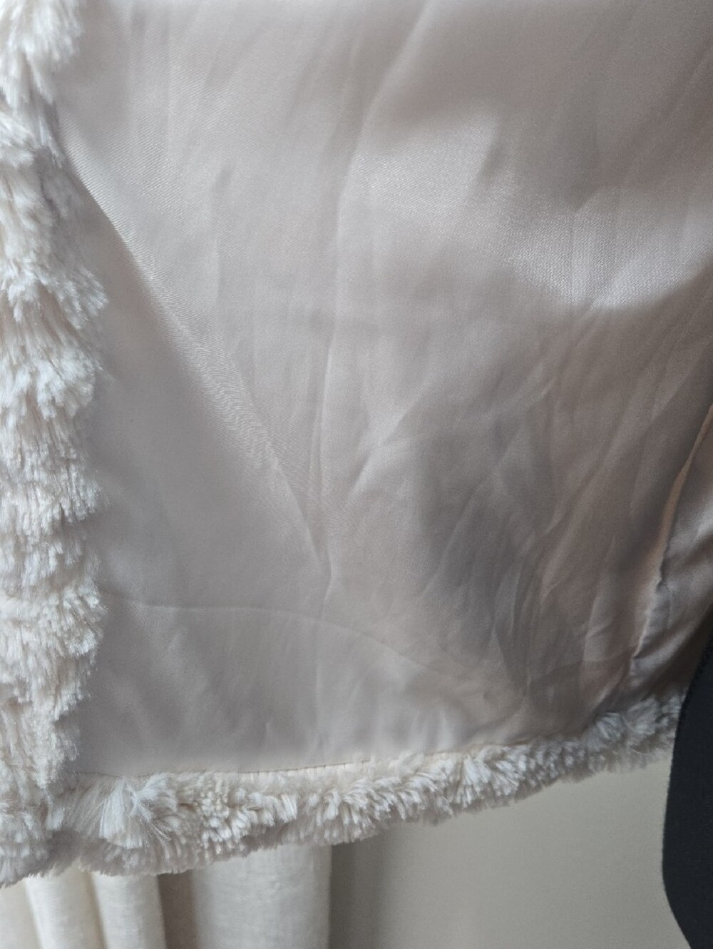 Betsey Johnson Cream Faux Fur Open-Front Vest - Picture 5 of 5